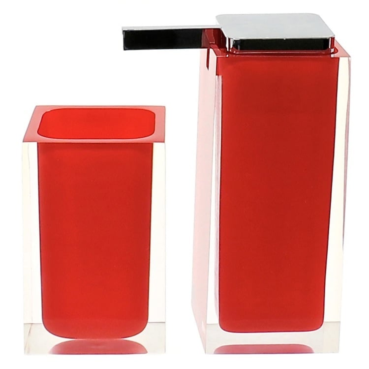 Gedy RA680-06 Red Two Pc. Accessory Set Made With Thermoplastic Resins